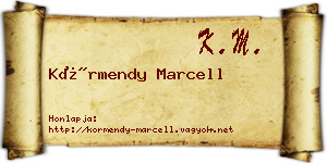 Körmendy Marcell névjegykártya