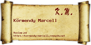 Körmendy Marcell névjegykártya
