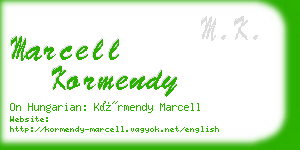 marcell kormendy business card