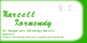 marcell kormendy business card